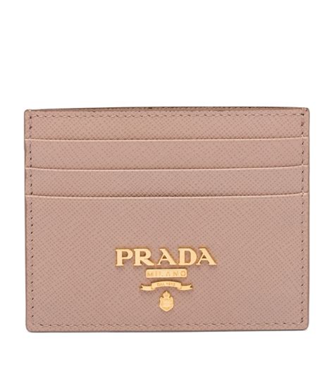 prada saffiano card holder nude|Womens Prada nude Saffiano Leather Card Holder .